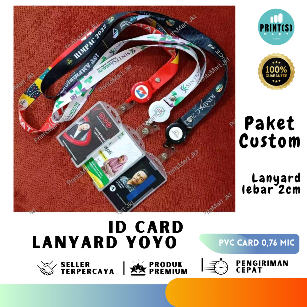 

ID Card Lanyard Yoyo Logo Tali Yoyo plus Card Custom