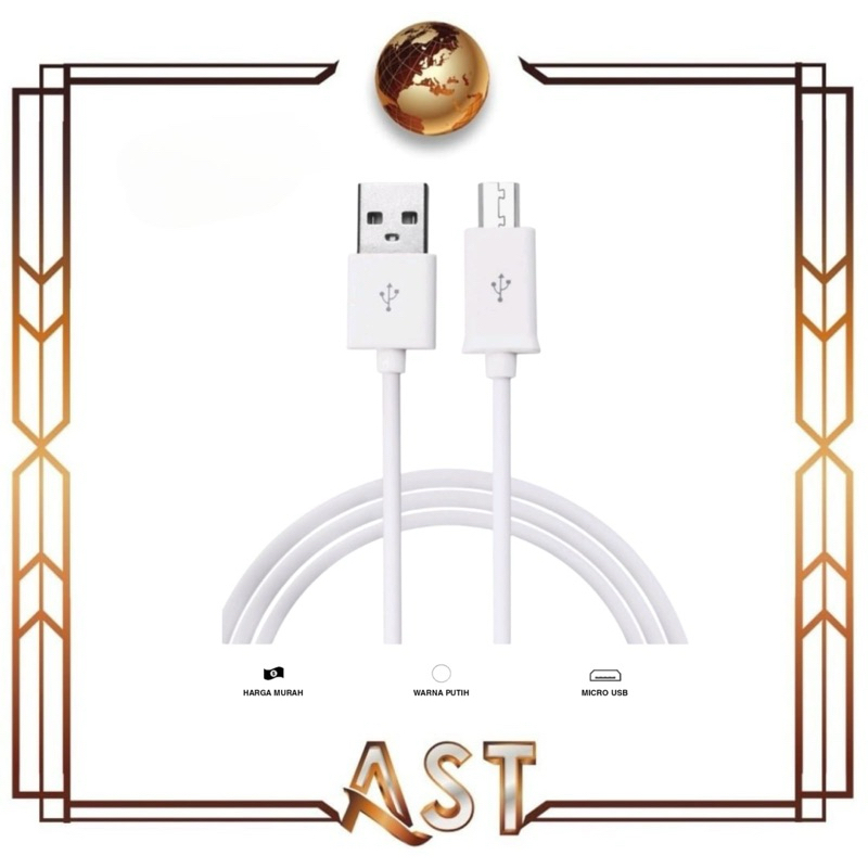 Kabel Samsung Micro usb Cable fast charger Data Hp 1 meter Warna Putih