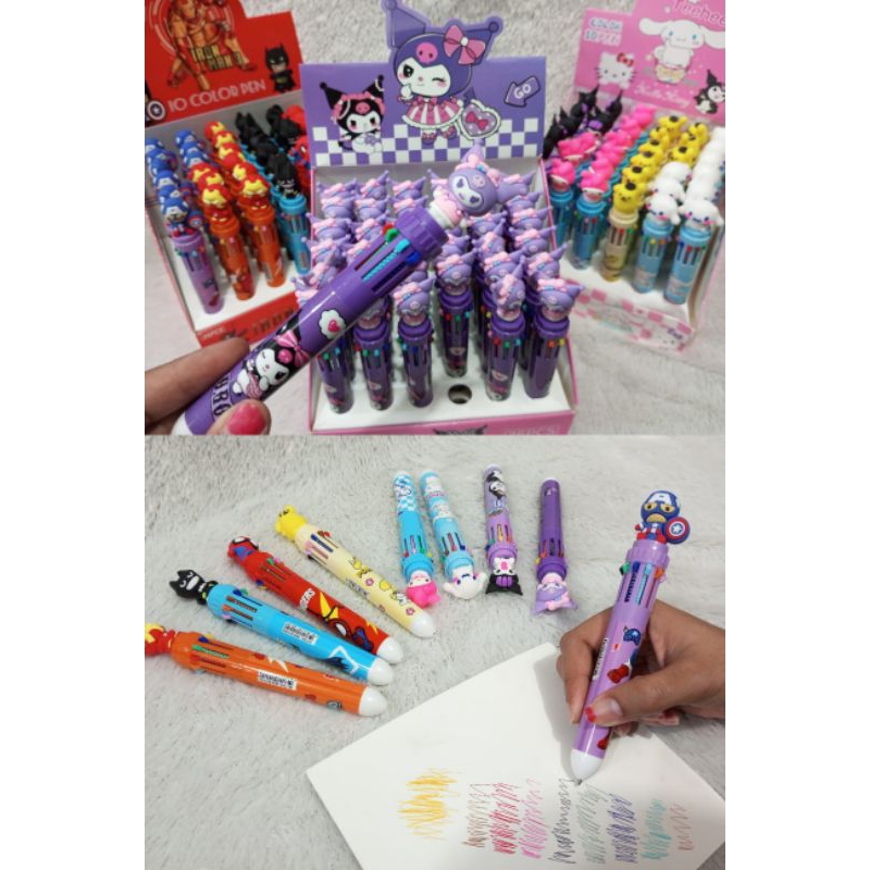 

Bulpen Tinta 10 Warna Sanrio Marvell cowok cewek Pulpen Anak Sekolah Alat Tulis