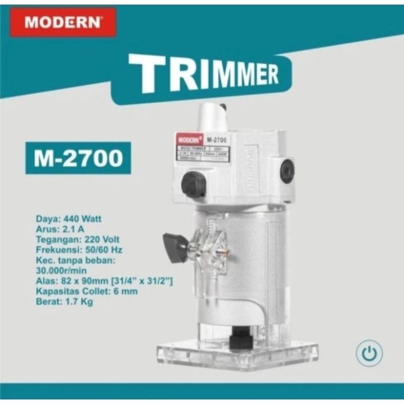MESIN PROFIL KAYU M-2700 MODERN 6MM/MESIN TRIMMER MODERN M-2700
