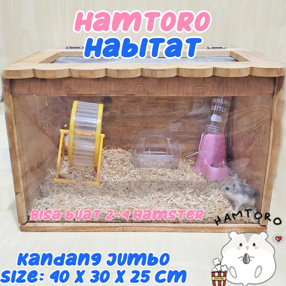 Super Deals  Hamtoro HABITAT Kandang Landak TEBAL Jumbo Alami Kayu HamsterLandak Mini