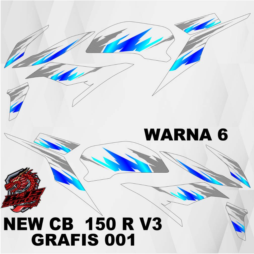 stiker CB150R V3 cb150r 2018 -Stiker Decal CB150R StreetFire grafis n001 Transparan uv cb150r 2018