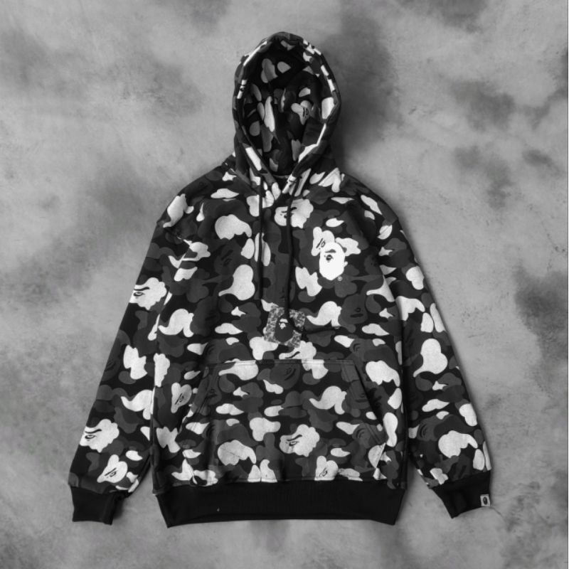 HOODIE BAPE CAMO FULL TAG LABEL