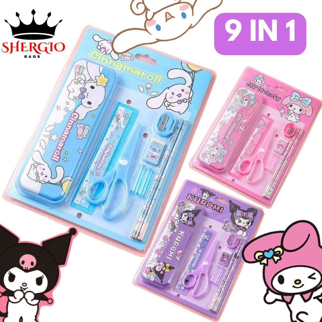 

Alat Tulis Sekolah Karakter Student Set Kuromi Cinamonrol My Melody 9 In 1 (6611 )