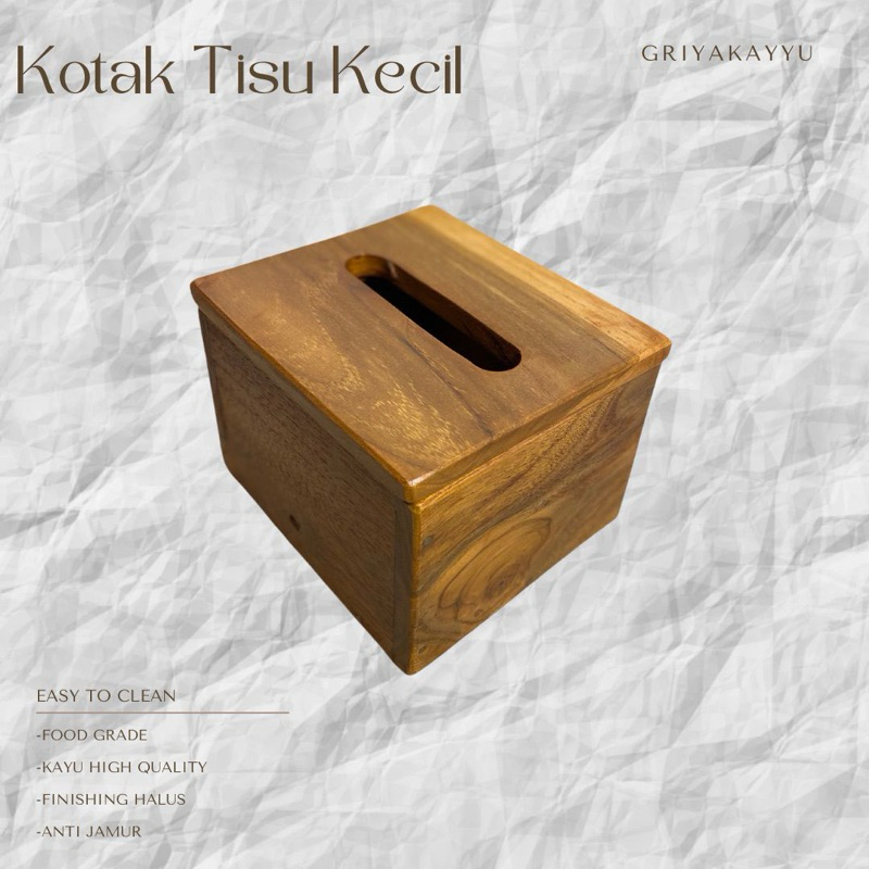 Tempat Tisu Ukuran Kecil Kayu Jati Mahoni / Box Tisu Kayu / Tempat Tisu Estetik
