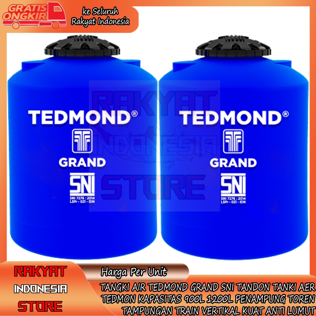 TANDON TEDMOND GRAND SNI TORN TANGKI AIR  TANKI AER TEDMON KAPASITAS 900L 1200L 900 LITER 1200 LITER