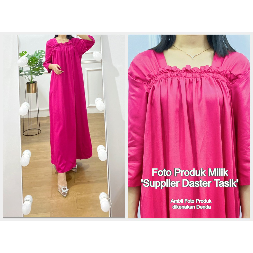 FLZ [DASTER PAULA POLOS - Rayon TWILL Rayon Tebal] Daster Gamis Dress Rayon Tebal Jumbo Cantik Adem