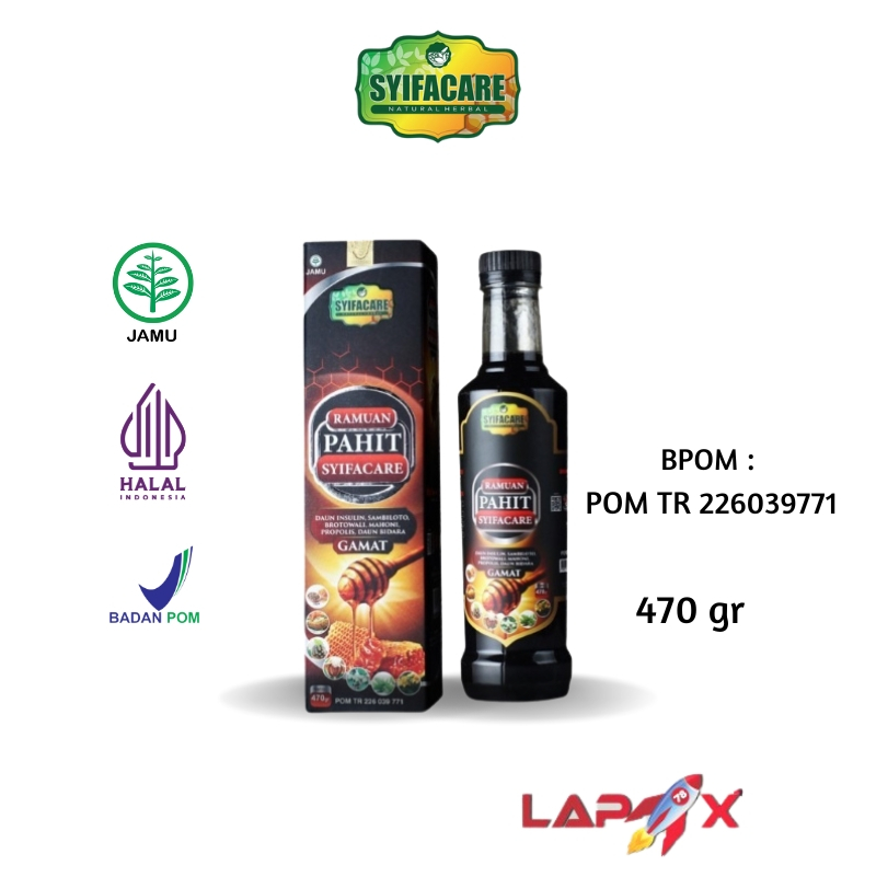 

Madu Ramuan Hitam Pahit Syifacare Plus Propolis Gamat dan Daun Insulin 470gr 100% Asli Original BPOM