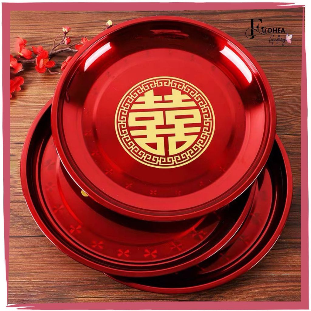 FDG Nampan Baki Sangjit Teapai Bahan Seng / Talam Pernikahan Teapai Ukuran Besar 36cm SMB17