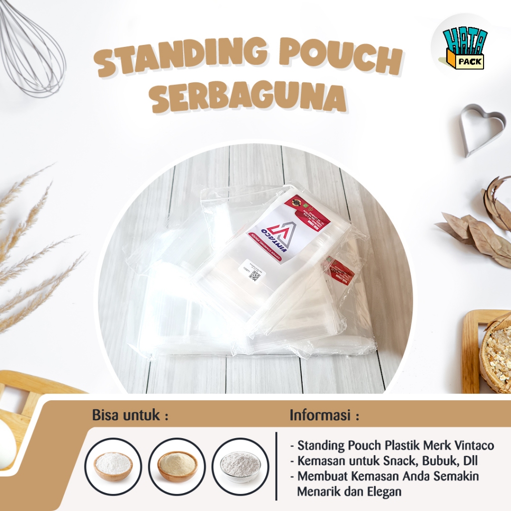 Standing Pouch / Plastik Klip / Kemasan Makanan / Kemasan Plastik Isi 50 PCS