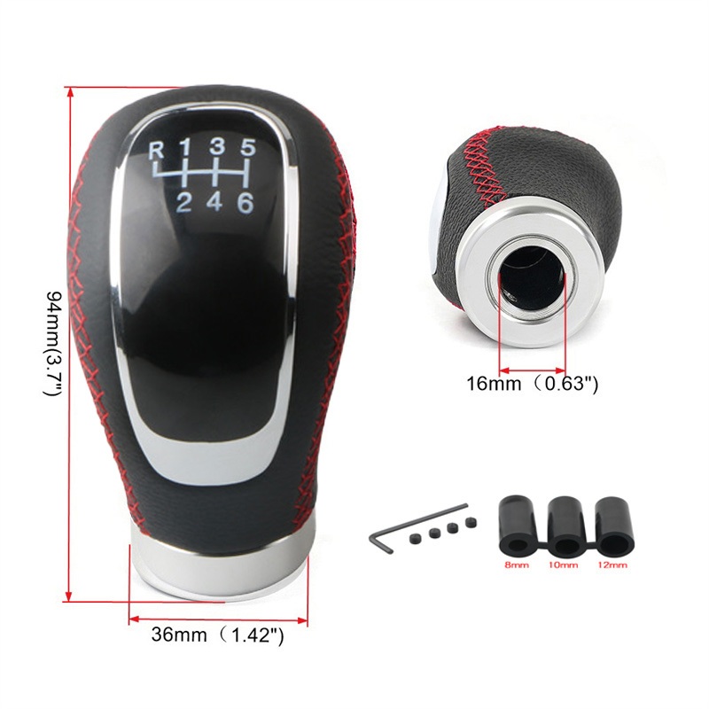GT Shift Knob Kulit 6 Speed Premium- Tuas Persneling High Quality Leathera Knob Tuas Perseneling