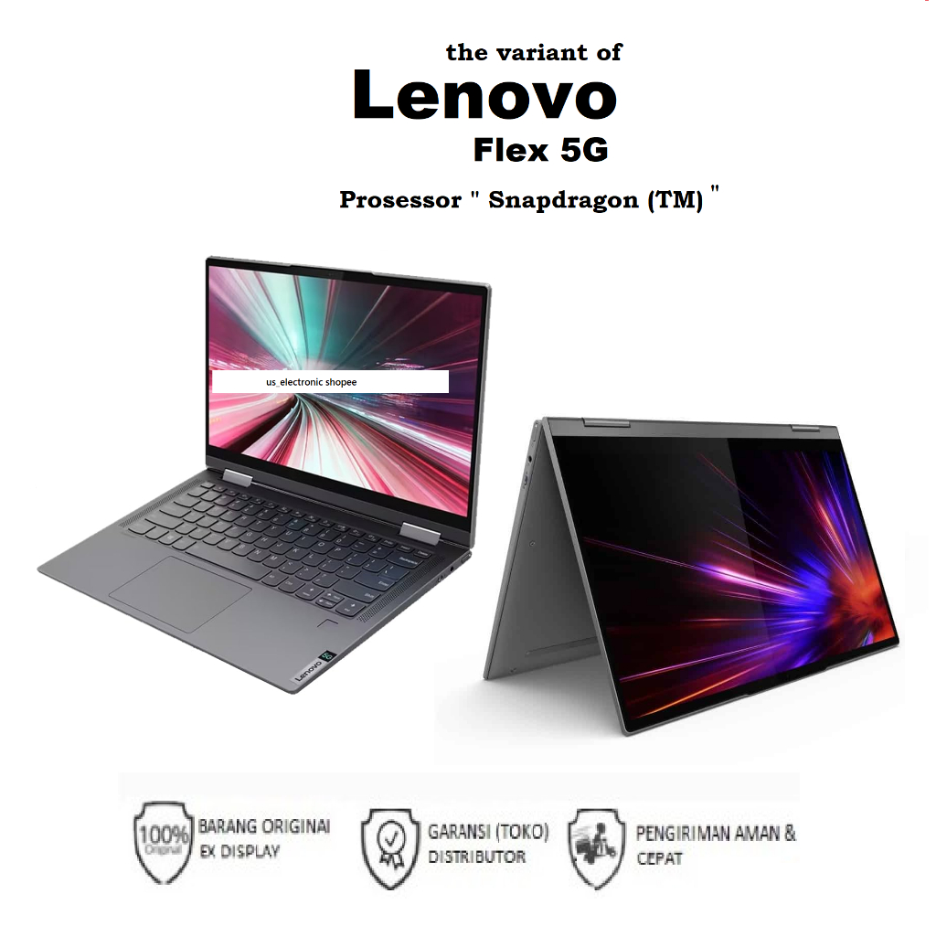 Laptop Lenovo Flex 5G Qualcom snapdragon RAM 8GB/256GB-fullset