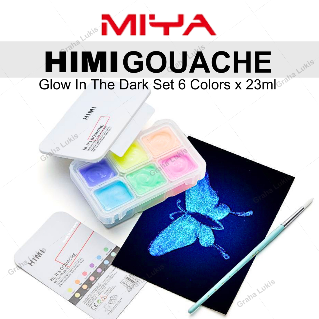 

Rad Miya Himi Gouache Set 6 Colors x 23ml / Glow In The Dark - Cat Gouache
