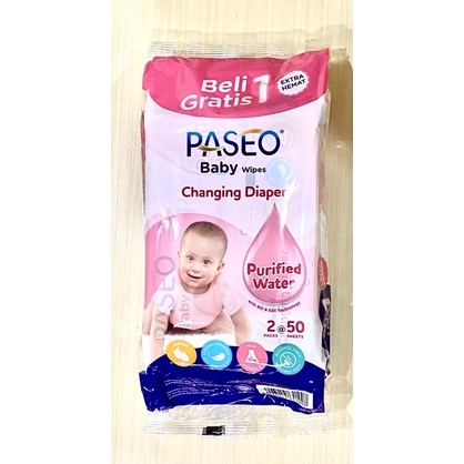 Tissue Basah Paseo Baby Wipes 100 Sheets - 1 DUS Isi 18 Pack / Paseo Baby Wet Wipes 100 Sheets /