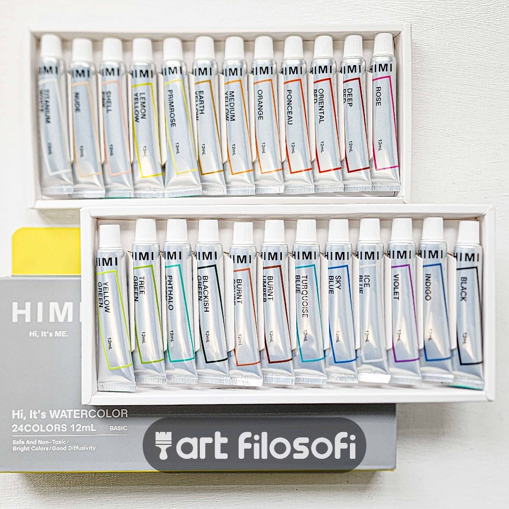 

Miya Himii Watercolor Tube Set 24X12ML | Cat Air Set