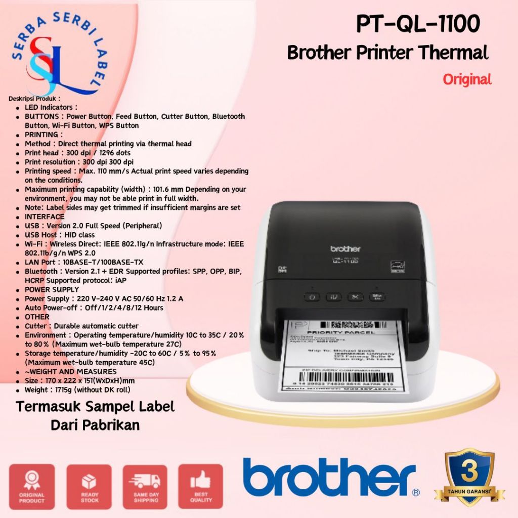 BROTHER Printer Label P-Touch QL-1100 [Professional Label Printers]