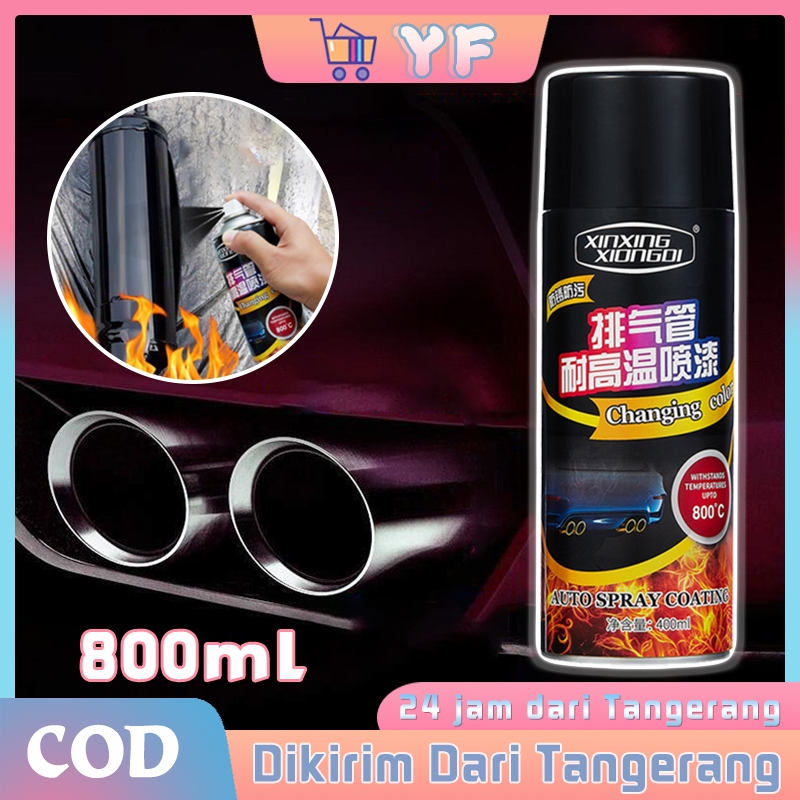 Tahan Suhu Tinggi 800°C Cat Knalpot Anti Panas Hitam Doff 400ml Cat Pilox Anti Panas Cat Anti Panas 