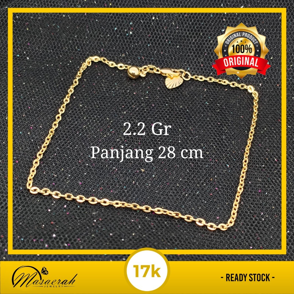 Gelang Kaki Emas 17K - 2.2 Gr Kadar 750 - 1928