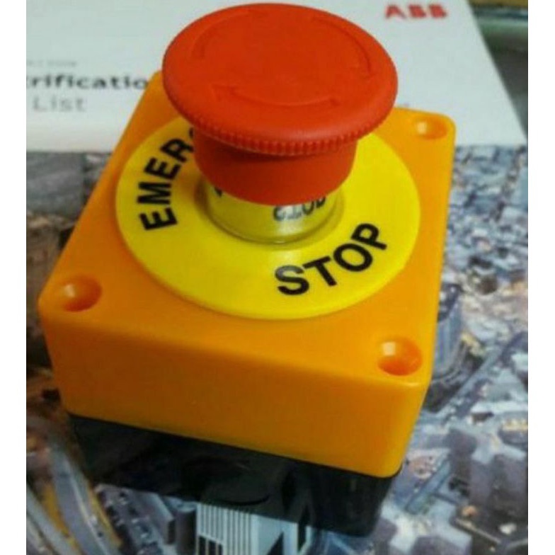 

Emergency Stop Push Button Merah Box Label Name KODE O3X5