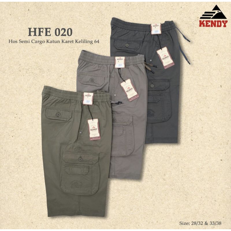 celana kendy cargo pendek pinggang karet original kendy