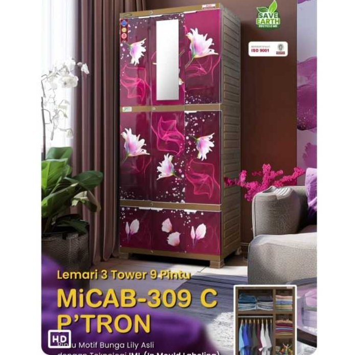 LEMARI PLASTIK NAPOLLY PINTU 3 | LEMARI PLASTIK NAPOLLY TERBARU| LEMARI PLASTIK NAPOLLY UNGU| LEMARI