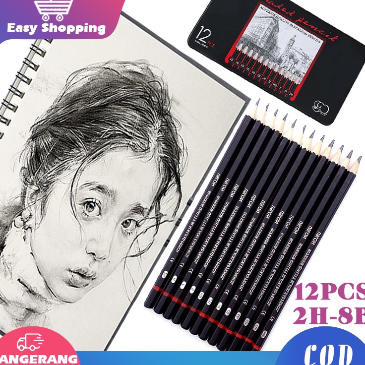 

PROMO 12pcs Pensil Gambar Sketsa Set Sketching Pencil Set Sketch Drawing Pencil Set Paiting Pencil Kit 2H8B
