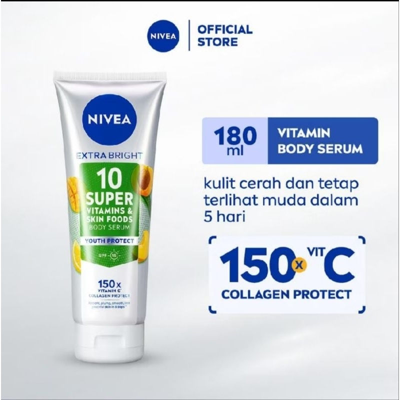 Vaseline healthy bright spf 30 serum 180ml / nivea body serum / nivea handbody /Vaseline sun + pollu