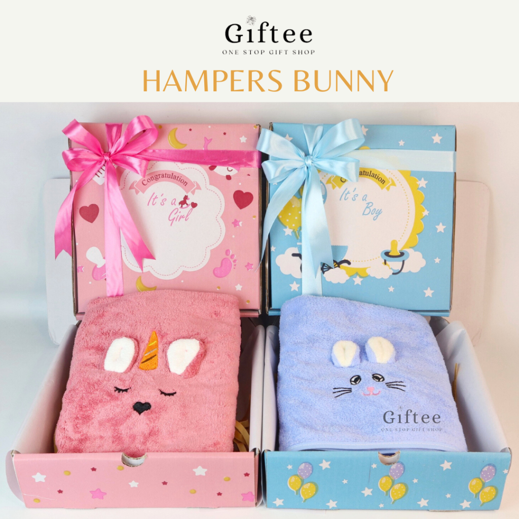 HAMPERS NEW BORN BUNNY HANDUK BAYI KADO HADIAH GIFT SET BABY LAHIRAN UNISEX COWOK CEWEK