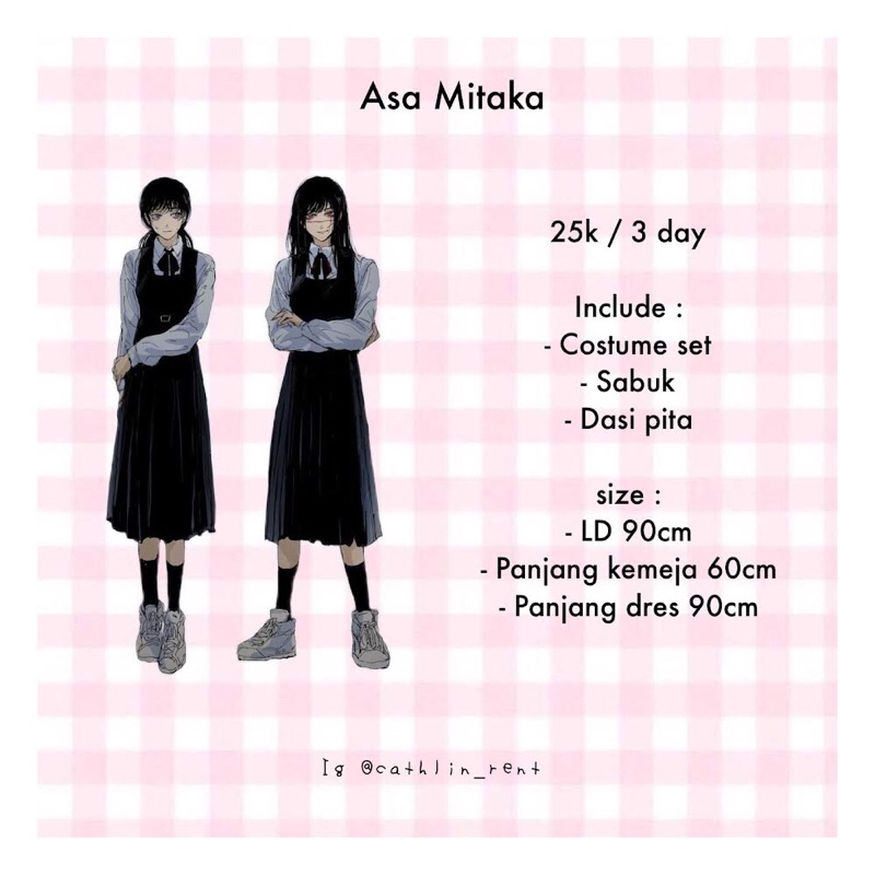 Rent Kostum Cosplay Asa Mitaka Chainsawman