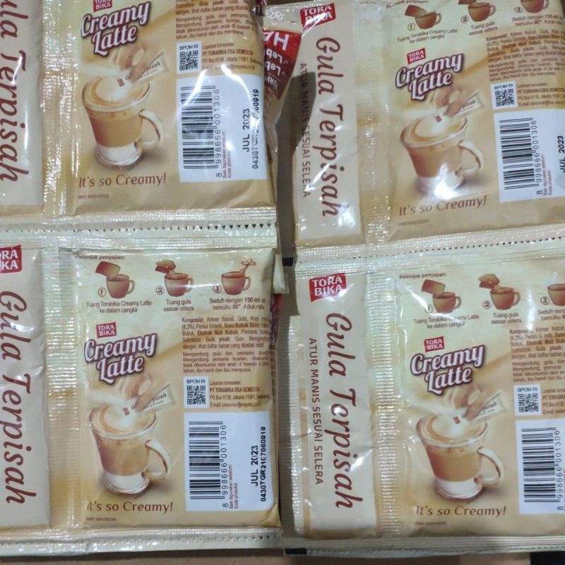 

ToraBika / Kopi Tora Bika Creamy Latte 1 Renceng Isi 10 Sachet (Gula Terpisah)