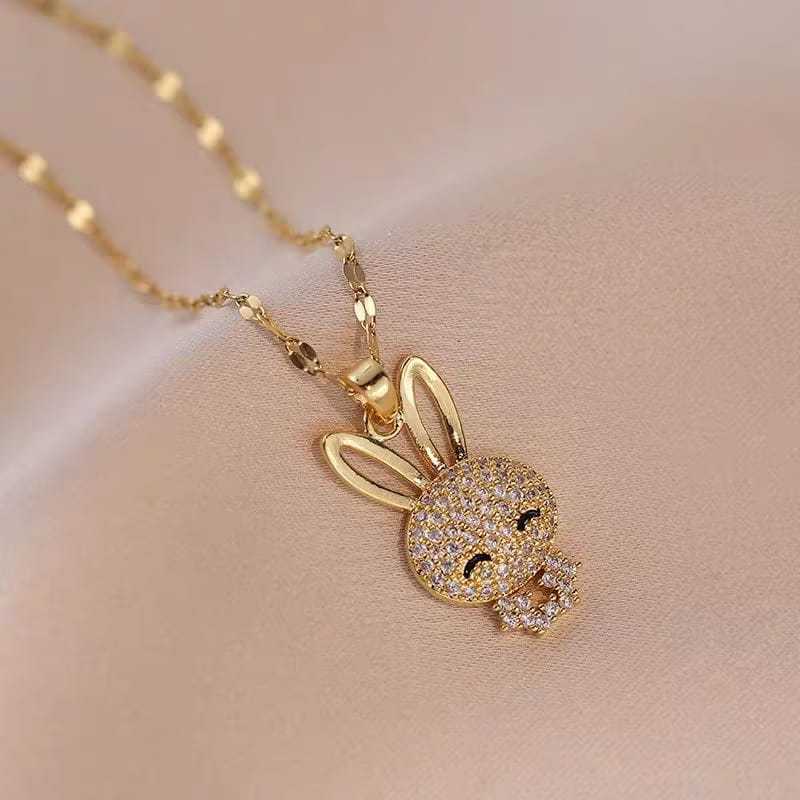 KALUNG TITANIUM RANTAI PECAH KOPI LIONTIN BONEKA KALUNG TITANIUM ANTI KARAT TIDAK LUNTUR