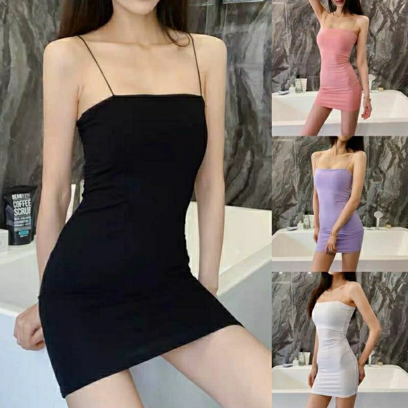 Tanktop dress ketat - Korean square mini dress - Chery dress bodycon