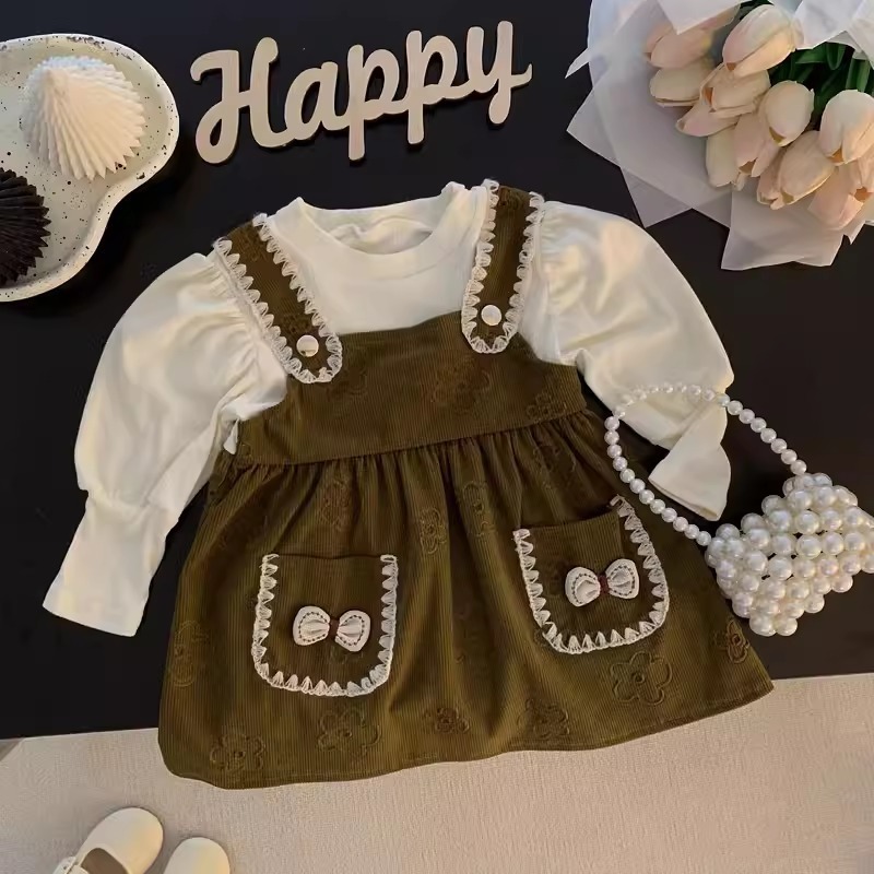Dress Corduroy Import Premium Anak Perempuan Usia 1-4 Tahun | Pakaian Trendy Terbaru Anak Cewek Mode