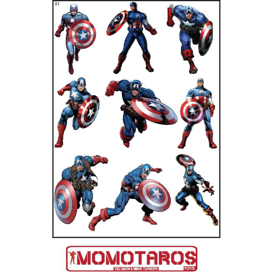 

Sticker murah antiair transparan Captain Amrik Marvel 1 pc