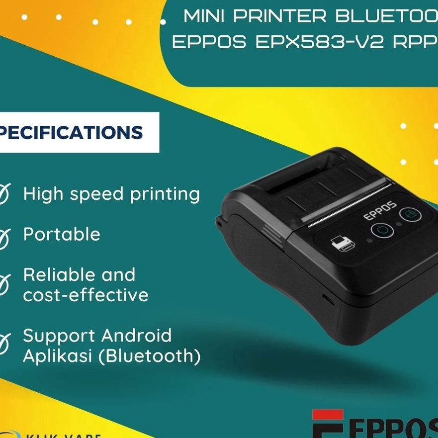 Cepat Printer Bluetooth Untuk Cetak Resi Shopee dan Cetak Struk Kasir EPPOS EPX583V2 RPP2 GrabGosend