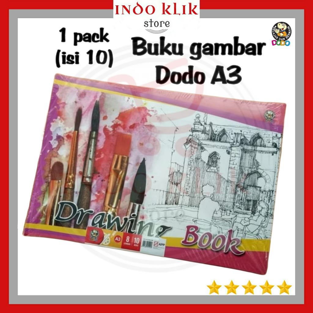 

Buku Gambar Dodo A3 / Drwaing Book Dodo A 3 / Buku Sketsa Besar Siswa SD SMP SMA 1Pack (isi 0Buku)