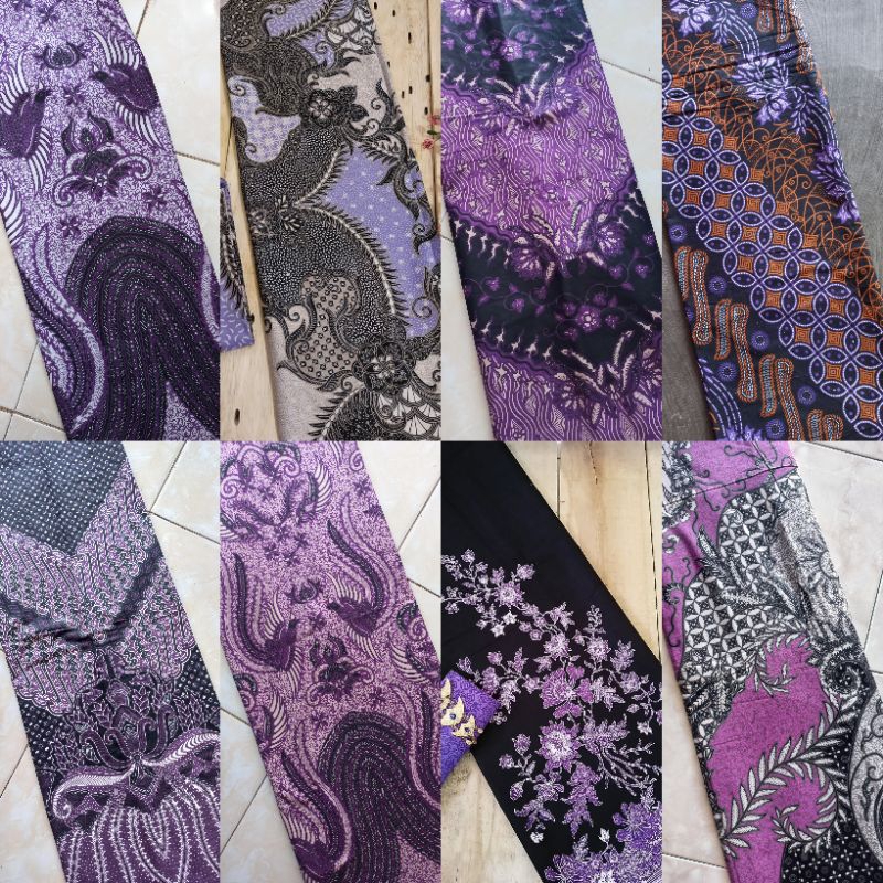 {BEST SELLER} KAIN BATIK PRINT UNGU LILAC LENGKAP KATUN PRIMA HALUS HIGH QUALITY