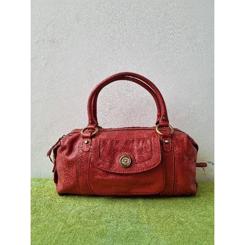 TAS PESTA TOP HANDEL WANITA KULIT ASLI PIERRE CARDIN MERAH / TAS TENTENG WANITA PIERRE CARDIN KULIT 