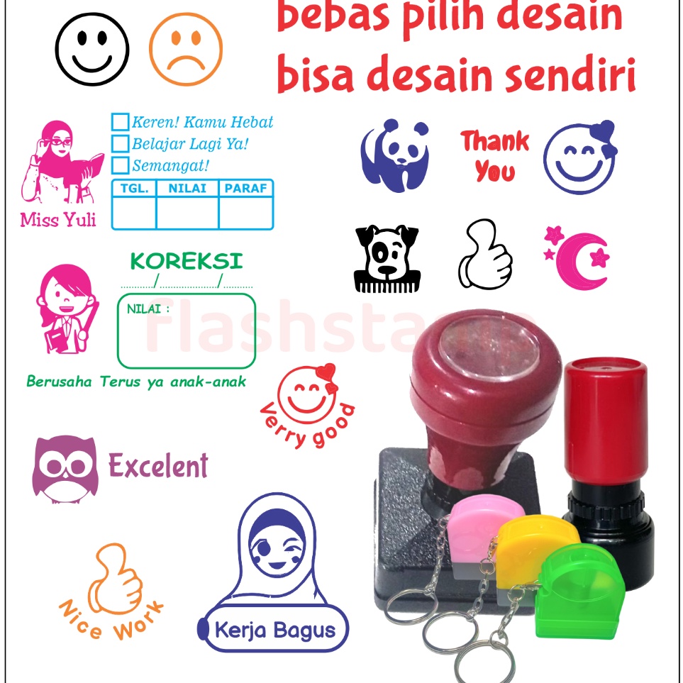 

New Stock Stempel Nilai Reward Stempel Guru Penilaian Bebas Pilih Desain