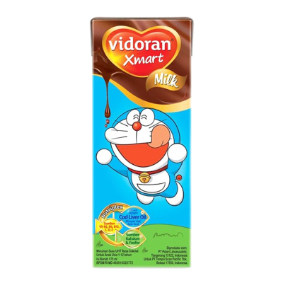 

Vidoran Kids Xmart Milk UHT Cokelat/Strawberi Kotak 110/175 ml