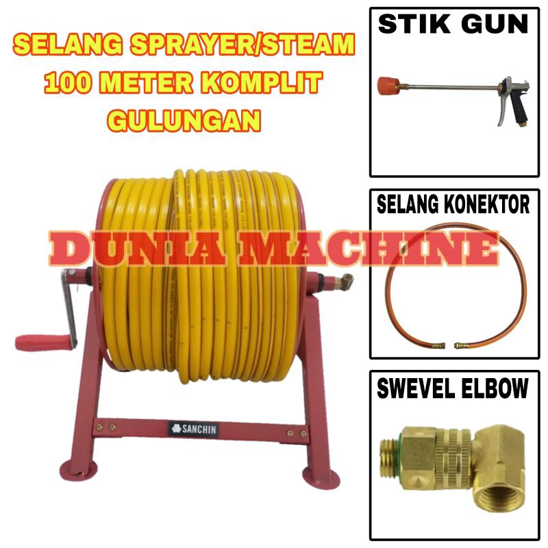 selang sprayer 100 meter komplit gulungan dan stik gun sprayer