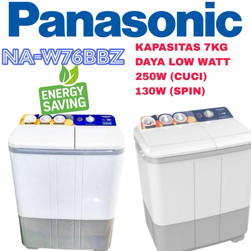 MESIN CUCI 2 TABUNG 7KG PANASONIC NA-W76BB MESIN CUCI PANASONIC 2 TABUNG 7KG