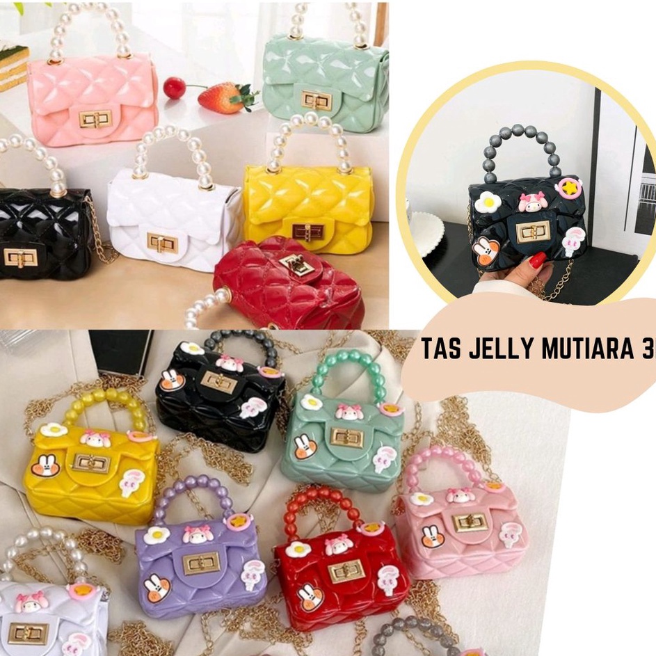 Limited Tas Jelly Anak Import Mini Mutiara Kartun 3D Boneka  Tas Jelly Boneka 3D Tas Selempang Anak 