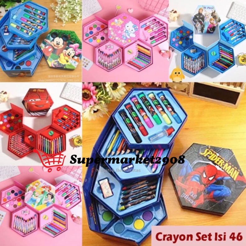 

SPECIAL PROMO Crayon Set Karakter 4in1 Isi 46pcs