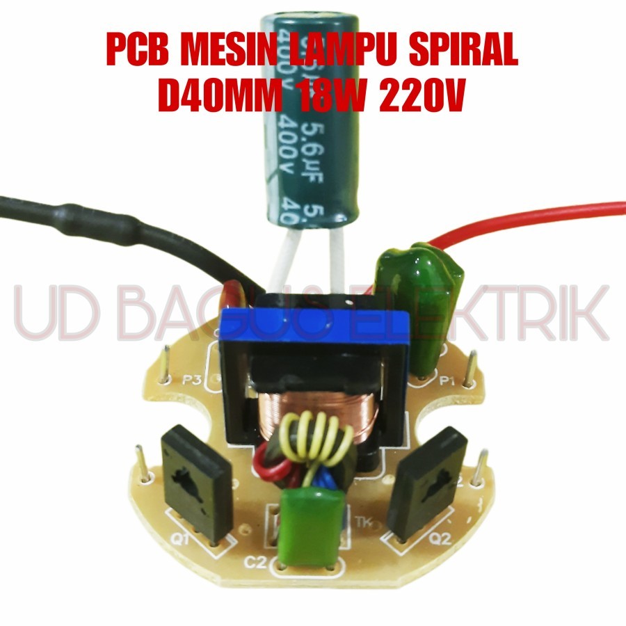 PCB LAMPU SPIRAL 18W PREMIUM DIAMETER 40MM MESIN SPIRAL 18W