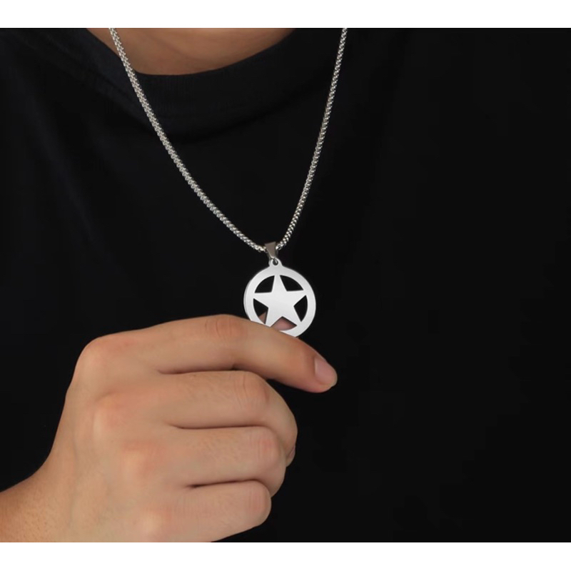 KALUNG RANTAI BINTANG TIPIS - KALUNG RANTAI BINTANG TITANIUM STAINLESS STEEL ANTI KARAT