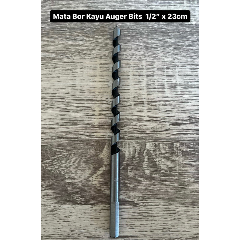 Mata Bor Kayu Panjang Auger Bit 12mm Ukuran 1/2 Inch – Mata Bor Kayu Panjang Tebal Tajam Presisi unt