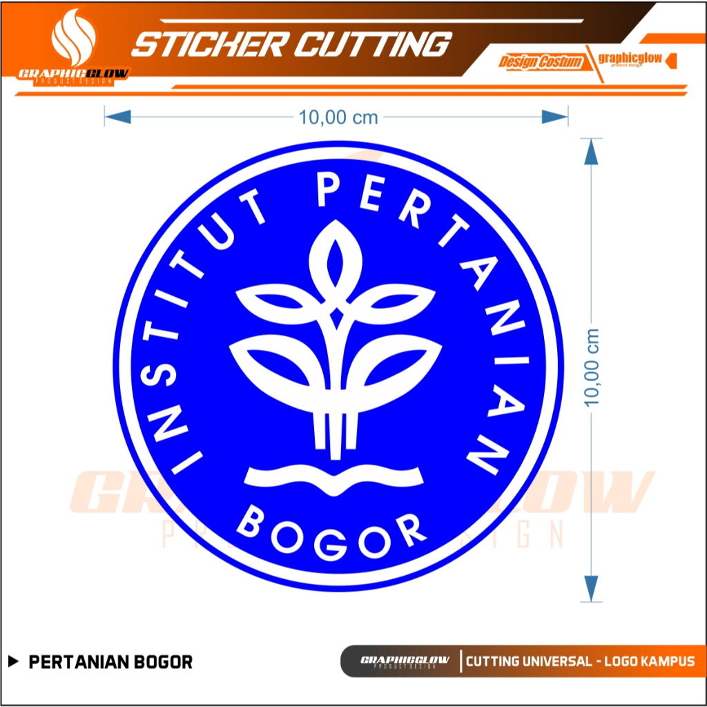 CUTTING STIKER IPB INSTITUT PERTANIAN BOGOR KACA MOBIL MOTOR BUKU LAPTOP HP WARNA CUSTOM