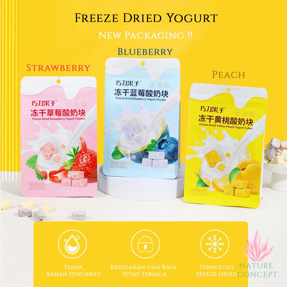 

GROSIR Freeze Dried Strawberry Blueberry Peach YOGURT Snack Cemilan Milk Coated Stroberi Blueberi Persik Lapis Susu