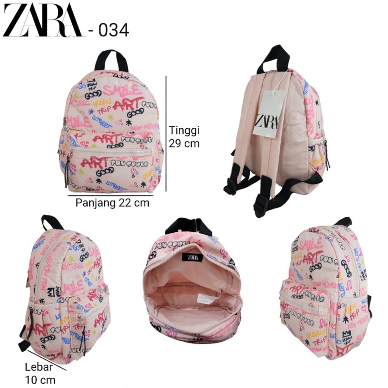 KUALITAS OKE Tas Mini Ransel Anak Perempuan Zara Kids Graffiti Backpack  Waist Belt Bag Original Tas
